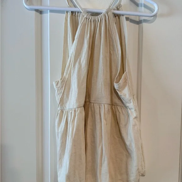 American Eagle Cream Tiered Tank Top Size Medium - Picture 2 of 4